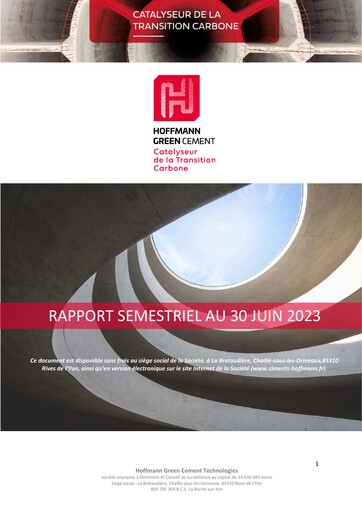 Thumbnail Hoffmann Green Cement Technologies Half-year Report 2023-h1