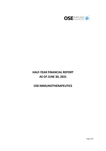 Thumbnail OSE Immunotherapeutics Half-year Report 2021-h1