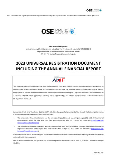 Thumbnail OSE Immunotherapeutics Universal Registration Document 2023