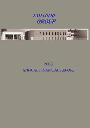 Miniature Latécoère S.A. Rapport financier 2008
