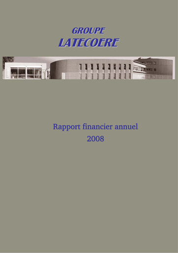 Thumbnail Latécoère S.A. Financial Report 2008