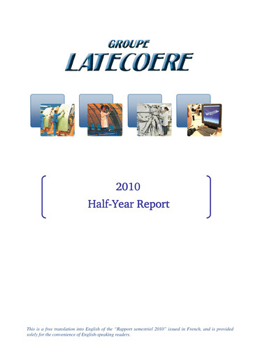 Thumbnail Latécoère S.A. Half-year Report 2010-h1