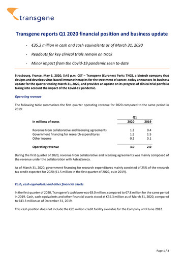 Miniature Transgene SA Rapport trimestriel 2020-q1