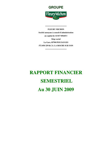 Miniature Fleury Michon Rapport semestriel 2009-h1