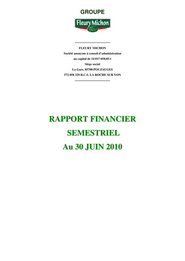 Miniature Fleury Michon Rapport semestriel 2010-h1