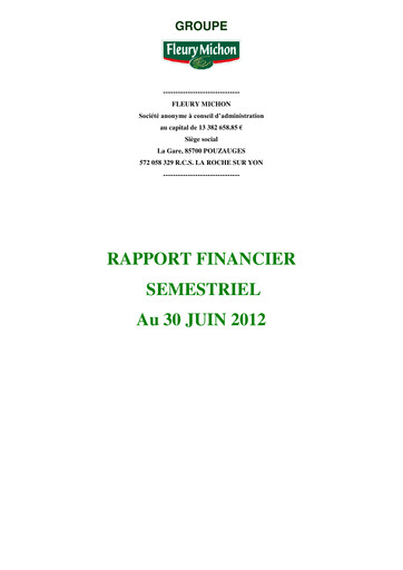 Miniature Fleury Michon Rapport semestriel 2012-h1