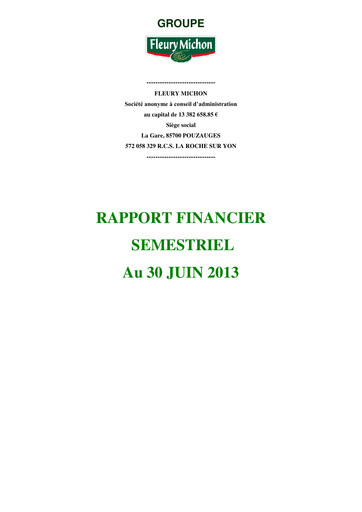 Miniature Fleury Michon Rapport semestriel 2013-h1