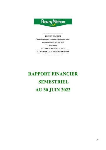 Miniature Fleury Michon Rapport semestriel 2022-h1