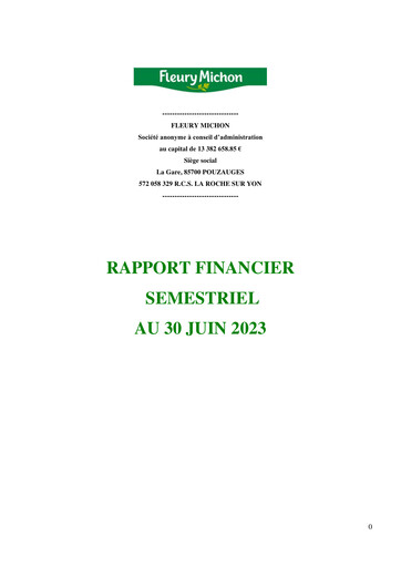 Miniature Fleury Michon Rapport semestriel 2023-h1