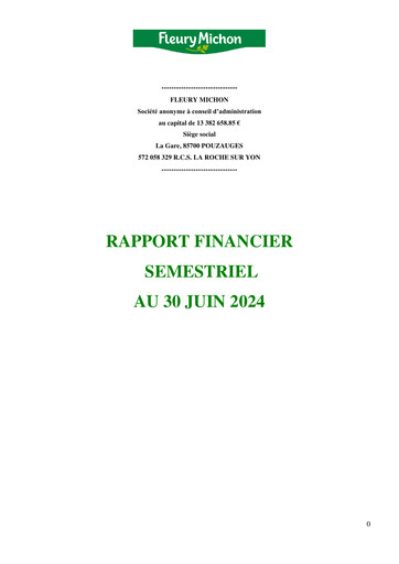 Miniature Fleury Michon Rapport semestriel 2024-h1