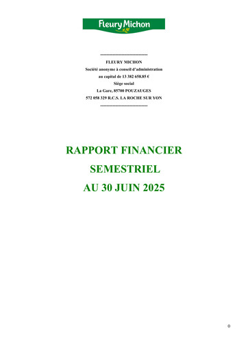 Miniature Fleury Michon Rapport semestriel 2025-h1