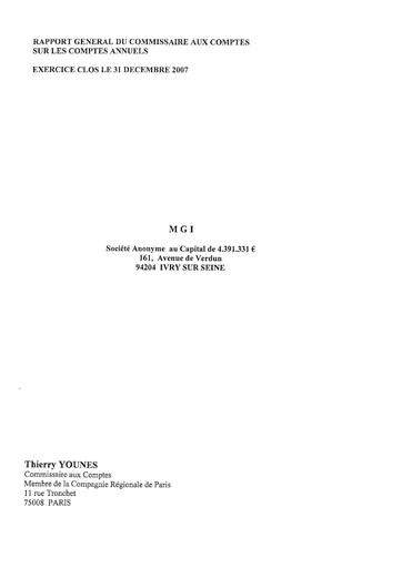 Thumbnail MGI Digital Technology Financial Statement 2007
