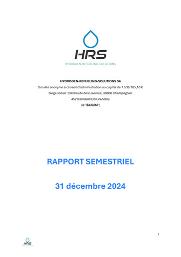 Thumbnail Hydrogen-Refueling-Solutions Half-year Report 2024-2025