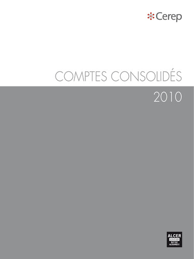 Thumbnail Eurofins-Cerep Financial Statement 2010