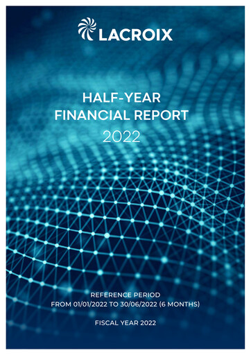Thumbnail LACROIX Group SA Half-year Report 2022-h1