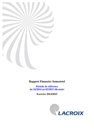 Thumbnail LACROIX Group SA Half-year Report 2014-2015
