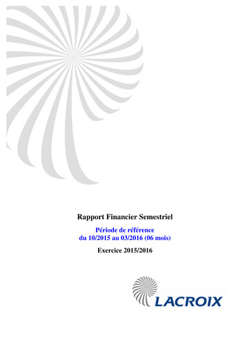 Thumbnail LACROIX Group SA Half-year Report 2015-2016