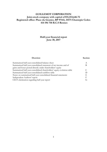 Thumbnail Guillemot Corporation Half-year Report 2017-h1