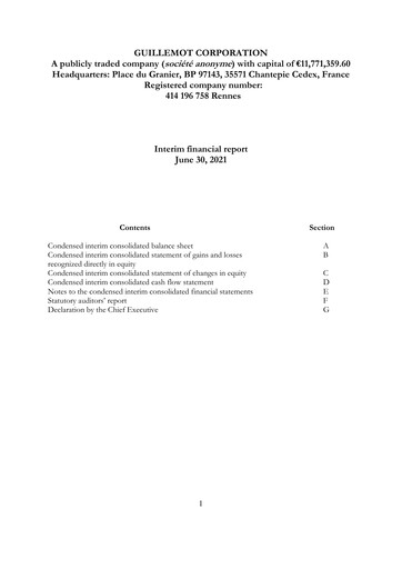 Thumbnail Guillemot Corporation Half-year Report 2021-h1