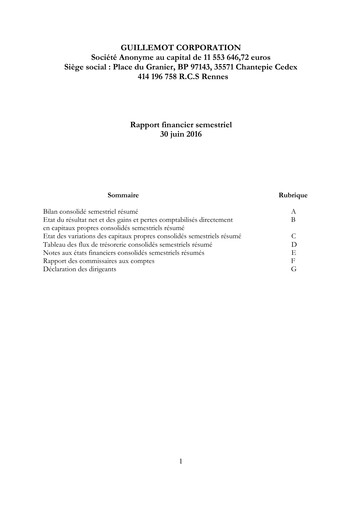Thumbnail Guillemot Corporation Half-year Report 2016-h1