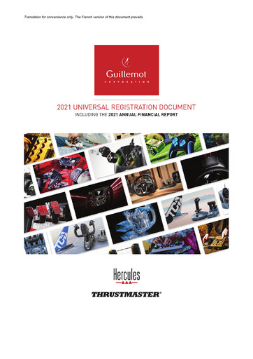 Thumbnail Guillemot Corporation Universal Registration Document 2021