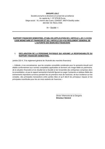 Miniature Groupe LDLC Rapport semestriel 2016-2017