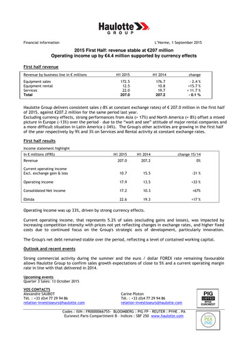 Thumbnail Haulotte Group Half-year Report 2015-h1