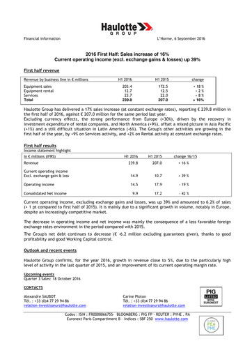 Thumbnail Haulotte Group Half-year Report 2016-h1