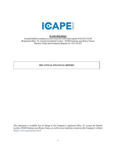 Thumbnail Icape Holding Financial Report 2023