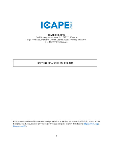 Thumbnail Icape Holding Financial Report 2023