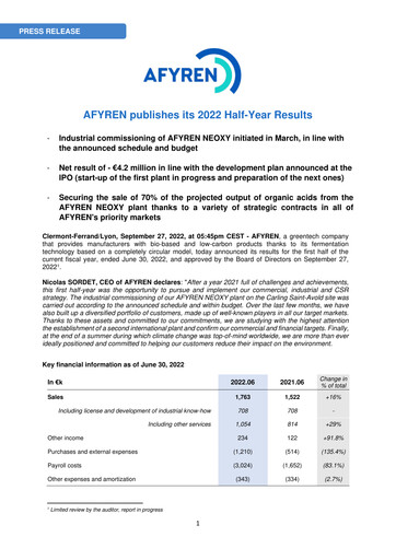 Thumbnail AFYREN Half-year Report 2022-h1