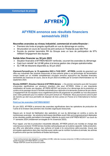 Thumbnail AFYREN Half-year Report 2023-h1