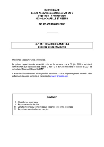 Thumbnail Mr.Bricolage Half-year Report 2018-h1