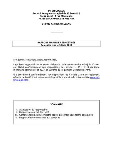 Thumbnail Mr.Bricolage Half-year Report 2019-h1