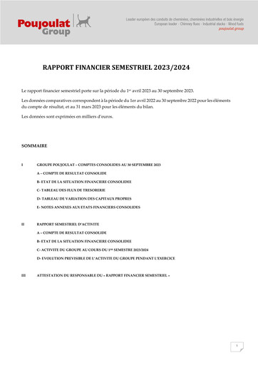 Thumbnail Poujoulat Half-year Report 2023-2024-h1
