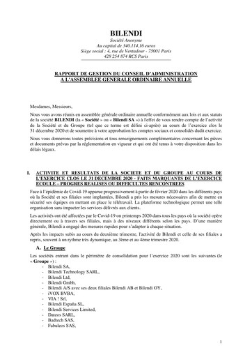 Thumbnail Bilendi SA Annual Report 2020