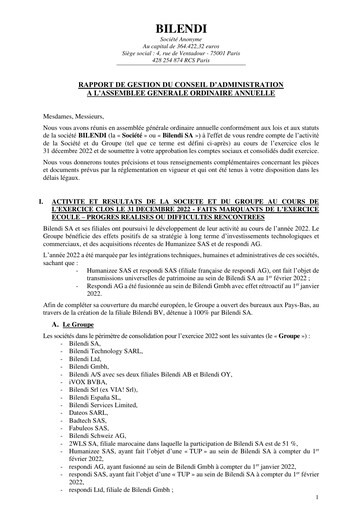 Thumbnail Bilendi SA Annual Report 2022