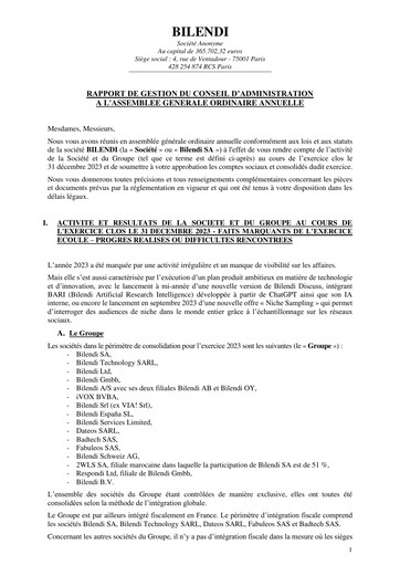 Thumbnail Bilendi SA Annual Report 2023