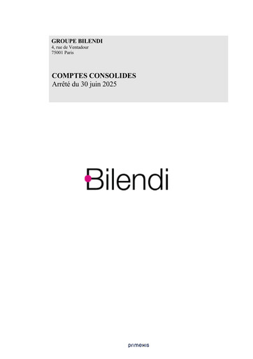 Thumbnail Bilendi SA Financial Report 2025-h1