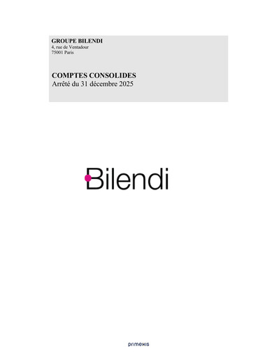 Thumbnail Bilendi SA Financial Statement 2025