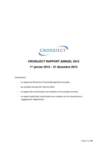 Thumbnail Crossject Annual Report 2015