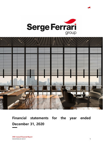 Thumbnail SergeFerrari Group Financial Statement 2020