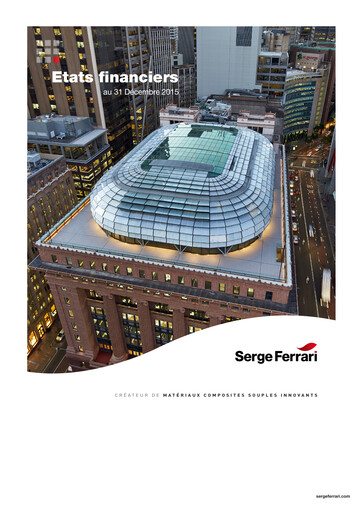 Thumbnail SergeFerrari Group Financial Statement 2015