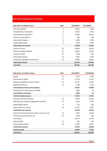 Thumbnail SergeFerrari Group Financial Statement 2017