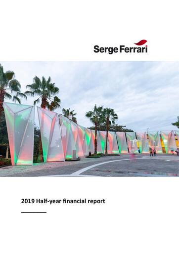 Thumbnail SergeFerrari Group Half-year Report 2019-h1