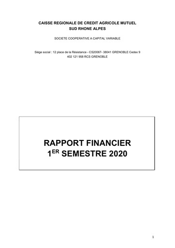 Thumbnail Caisse Régionale de Crédit Agricole Mutuel Sud Rhône Alpes Half-year Report 2020-h1