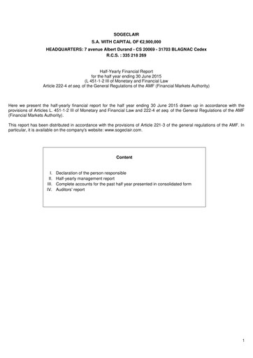 Thumbnail Sogeclair Half-year Report 2015-h1