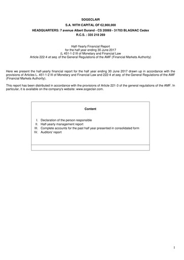 Thumbnail Sogeclair Half-year Report 2017-h1