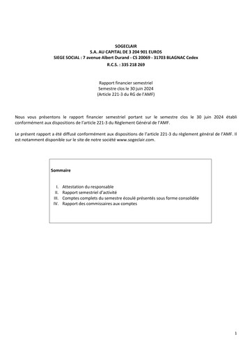 Thumbnail Sogeclair Half-year Report 2024-h1