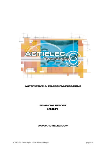 Vorschaubild ACTIA Group Finanzbericht 2001